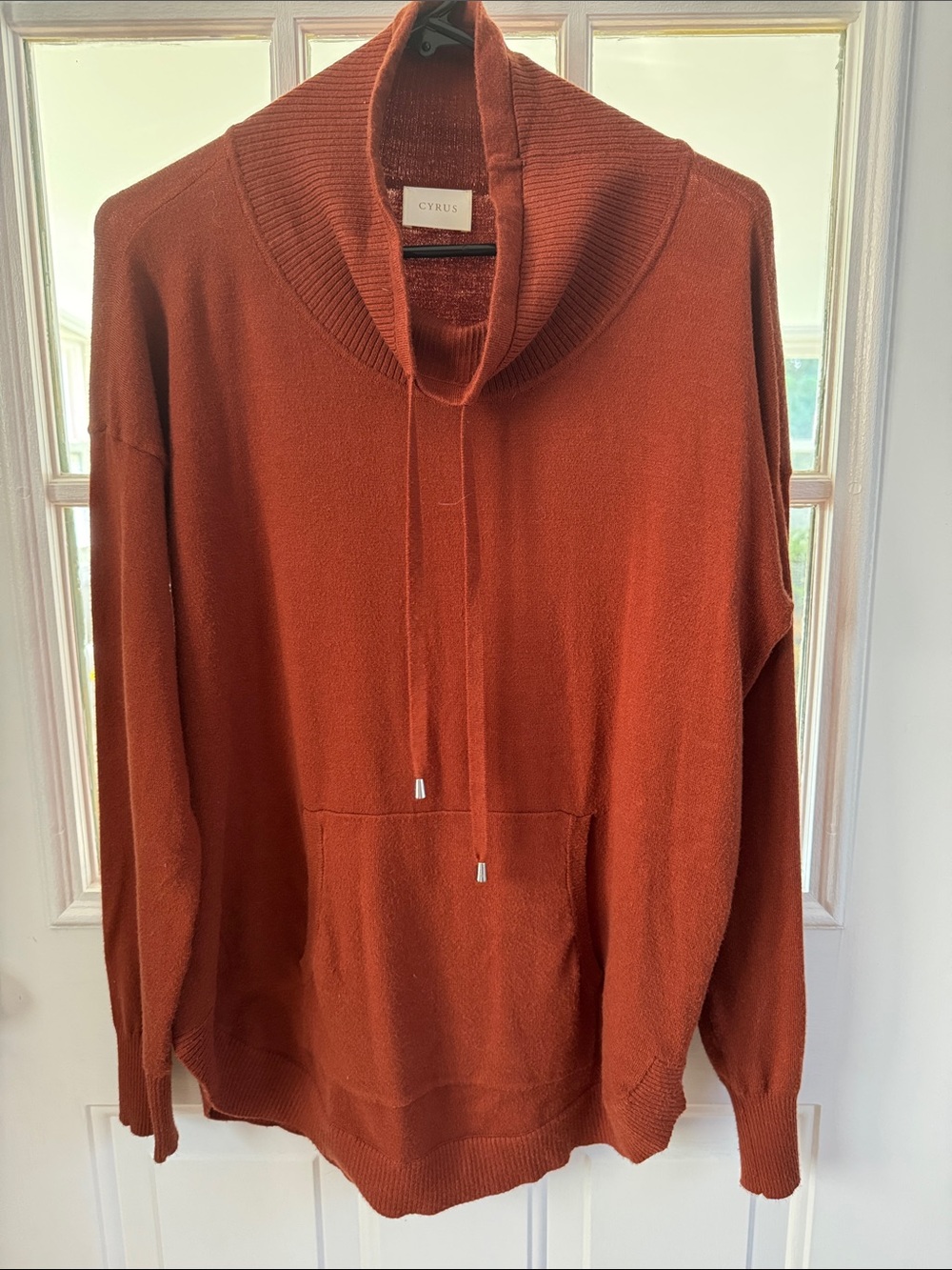 Cyrus Men’s Rust Turtleneck Drawcord Sweater